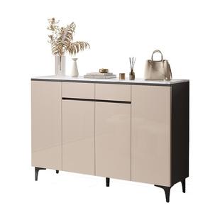 全实木鞋柜家用门口入户门岩板超薄储物柜客厅一体靠墙新款玄关柜