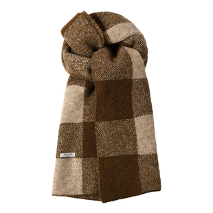 含羊毛围巾女冬羊绒加厚披肩防风户外格子高级感加厚保暖防寒围脖