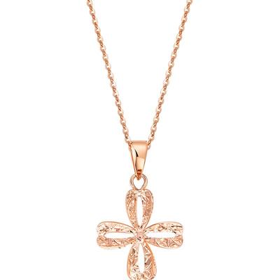 明牌珠宝镂空幸运定价金吊坠