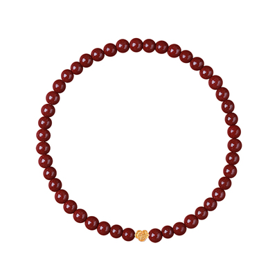 18K金平安锁朱砂手链本命年马年