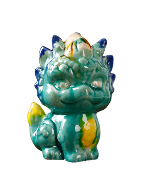 唐三彩小麒麟摆件解压陶瓷马摆件