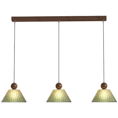 法式复古彩色玻璃三头餐厅吊灯