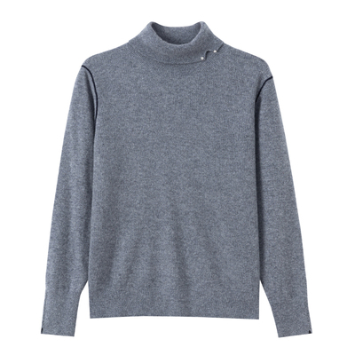 羊毛衫女100纯羊毛秋冬双翻领