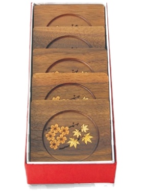 代购日本制樱花茶杯托5个枫叶