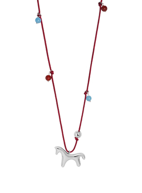 趣味小马红绳毛衣链马年配饰礼物