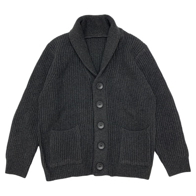 欧美简约翻领毛衣开衫男