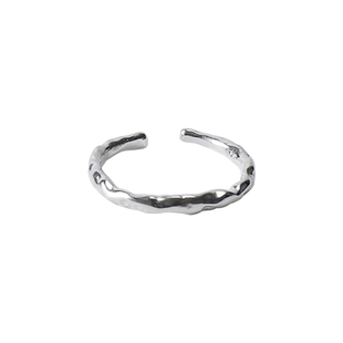 福利款！自制out of label通体S925纯银亮银色戒指happyrim自留款