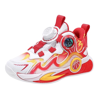 巴布豆哪吒限定赤兔儿童跑步鞋本命年大红色男童运动鞋儿童篮球鞋