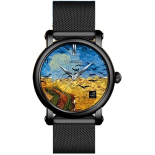 VAN GOGH梵高手表男油画复古艺术腕表男士运动型瑞士手表品牌正品