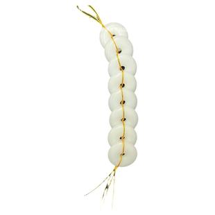 八白玉金线串挂件六白玉平安扣白绳金色绳穿玉扣环门对门家居饰品