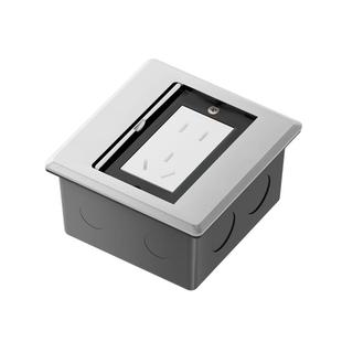 德梅尔120型不锈钢单开门隐藏式网络地插翻盖式电话五孔带底盒