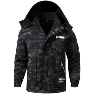 秋冬季加绒工作服套装男女加厚耐磨劳保服保暖防风防水冲锋衣工装