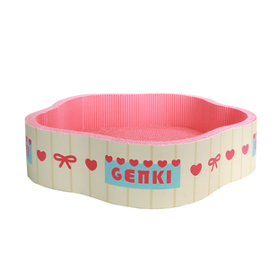 元気喵丨粉色花朵韩系猫抓窝猫抓板瓦楞纸耐抓耐磨不掉屑宠物用品