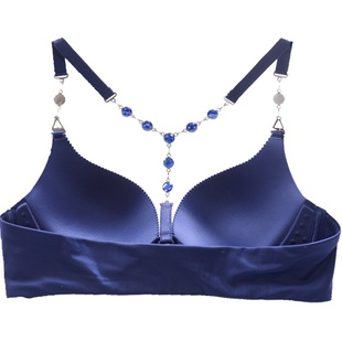 内衣女无钢圈前扣性感小胸罩聚拢少女套装加厚薄款收副乳美背文胸