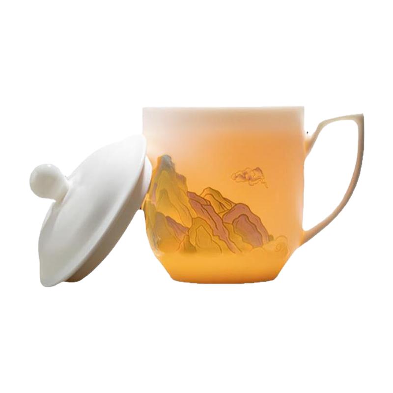 带盖水杯物子羊脂玉高档
