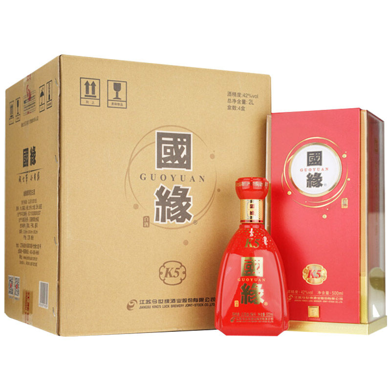 国缘K5醇厚型42度500ml*4原箱