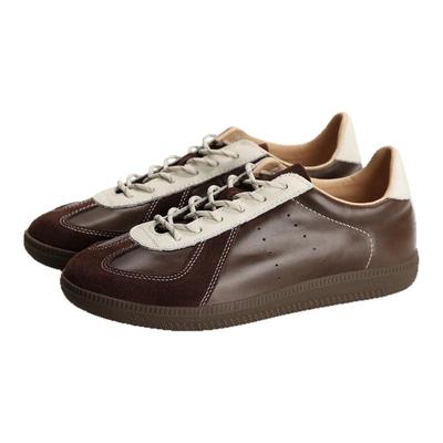 头层牛皮~冉言新品复古手工德训鞋女运动休闲板鞋