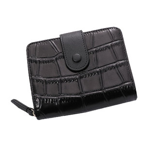 时尚小巧真皮短款折叠二合一钱包卡包男女通用拉链零钱包牛皮钱夹