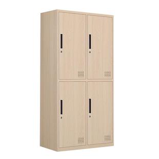 木纹更衣柜员工柜钢制铁皮储物柜浴室健身房办公室衣柜存包柜带锁