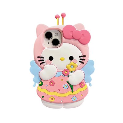 蜜蜂kt猫咪适用苹果17手机壳16promax新款15/14全包iphone13/12硅胶mini软壳11防摔套xsmax女xr可爱8plus卡通