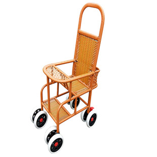 宝宝竹藤车轻便小孩推车折叠藤编车仿藤儿童藤椅推车婴儿推车餐椅