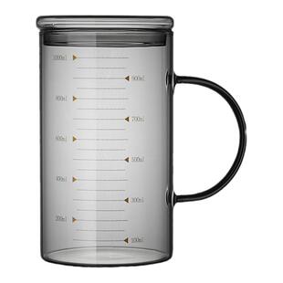 忆壶茶玻璃杯水杯耐高温大容量1L带吸管杯子女生办公室喝水刻度杯