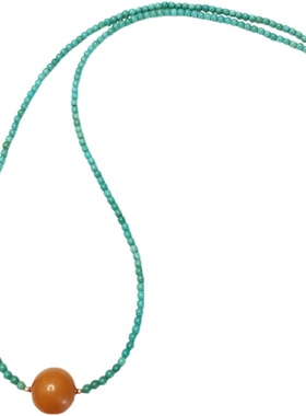 ins绿松石时尚百搭女挂蜜蜡吊坠