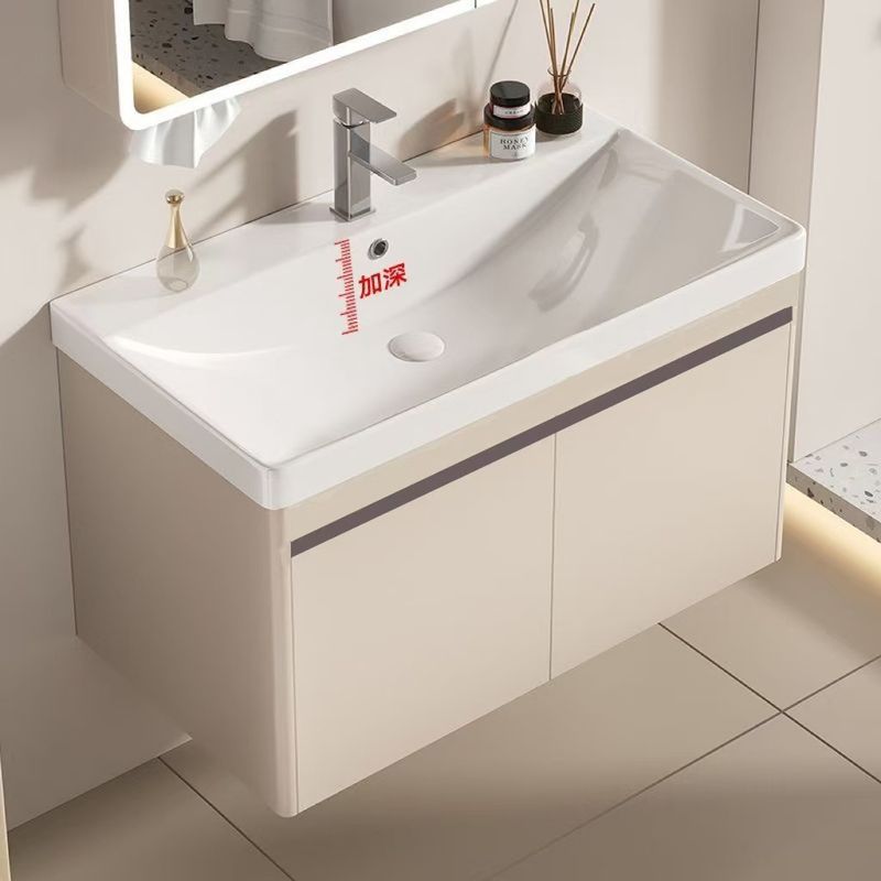 一米二蜂窝铝浴室柜陶瓷一体盆卫生间小户型40宽加深洗手台盆智能