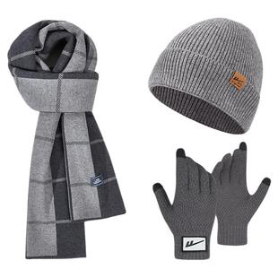 回力针织围巾帽子手套三件套男冬季加厚保暖防寒时尚休闲秋冬季