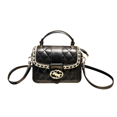 香港品牌时尚菱格设计小方包