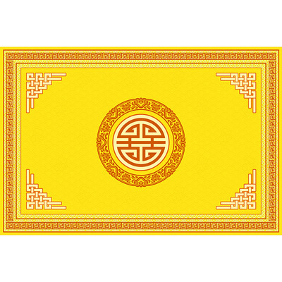 中式金黄色玄学入户门地垫招财