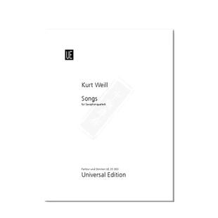 魏尔歌曲 萨克斯四重奏 维也纳UE原版乐谱书 Kurt Weill Songs for saxophone quartet SATB UE35003