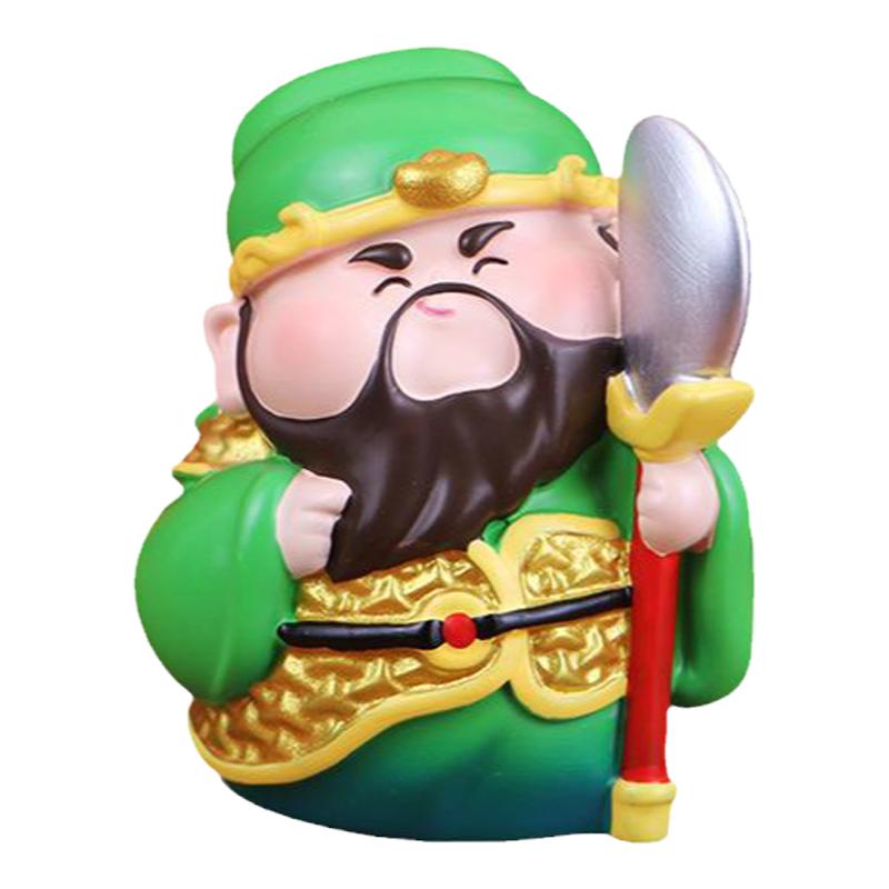 赵公明关羽武财神手办公仔神仙保佑车摆可爱吉祥寓意暴富喜庆礼物