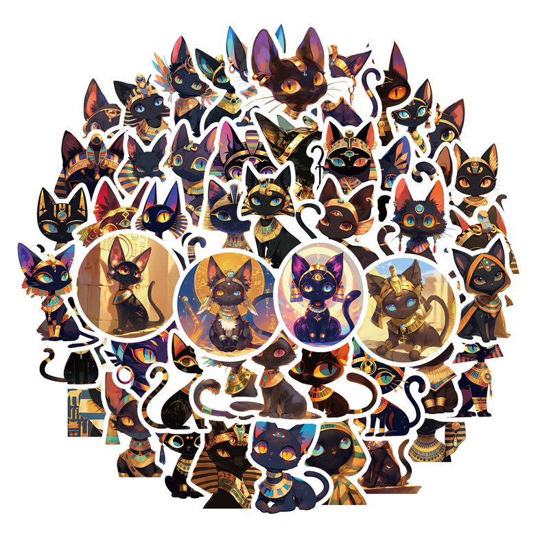 50张古埃及神猫Q版神秘感小贴画