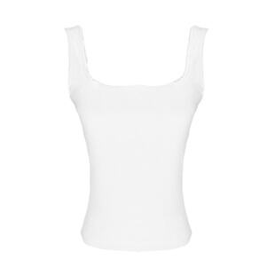 Deessesicile 夏日标配法式钩花方领背心外穿修身显瘦针织上衣女