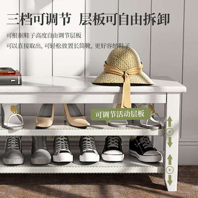 欧式轻奢纯实木白色换鞋凳入户换鞋凳门口可坐式鞋柜家用穿鞋凳