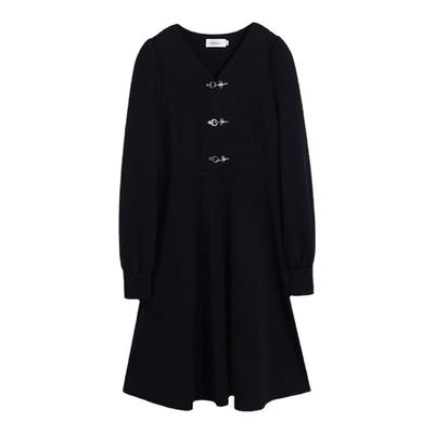 胖mmV领气质显瘦遮肚连衣裙