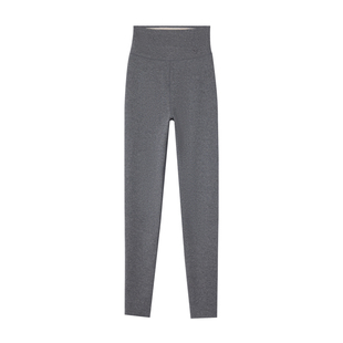 保暖裤女秋冬款高腰紧身加绒螺纹打底裤咖色显瘦羊绒蚕丝外穿棉裤