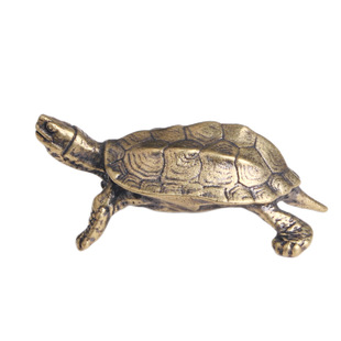 纯黄铜钱币乌龟摆件复古霸下茶宠吉祥动物家用装饰古风国潮小礼品