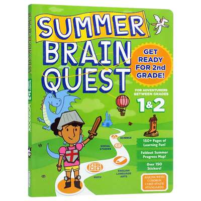 Summer Brain Quest Between Grades 1&2 英文原版 大脑任务暑期练习册1-2年级 美国小学生全科练习 英文版进口原版英语书籍