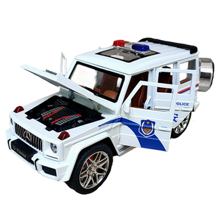 合金属警车模型儿童汽车玩具仿真大奔大G63公安车110特警察车男孩