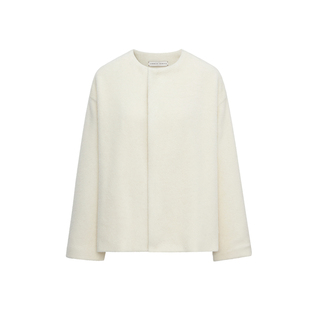 commuse memory 长毛苏力 阿尔巴卡廓形圆领外套半裙套装