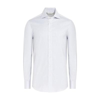 Suitsupply白色棉经典领条纹衬衫