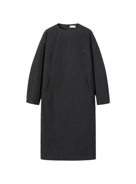 白弓舒适一件式圆领套头棉衣连衣裙女长款棉服外套冬季新款52712