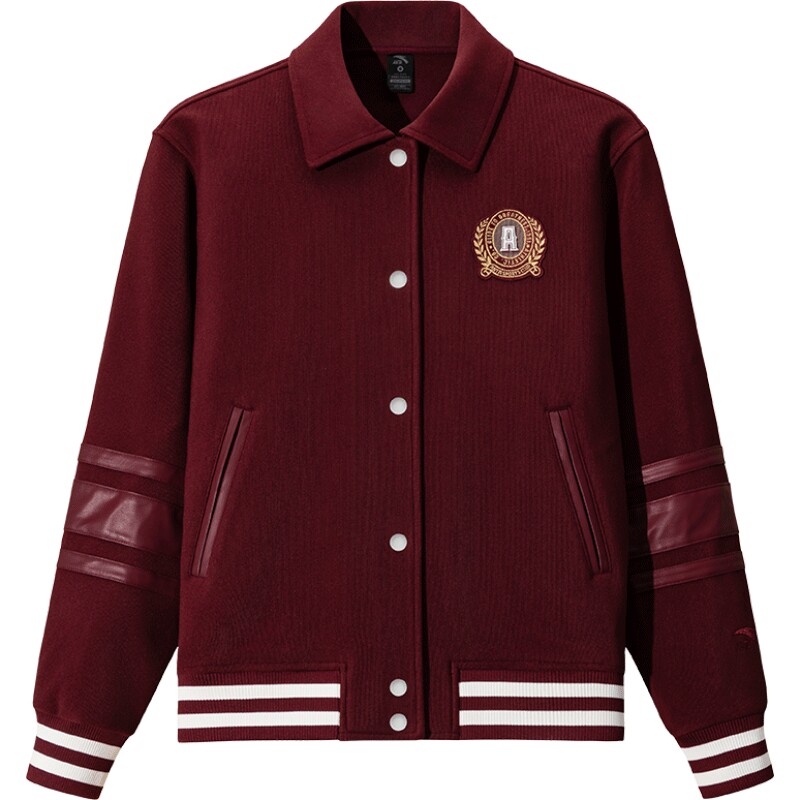 【关晓彤同款】安踏棒球服冬季女子加绒复古学院风外套162548709N