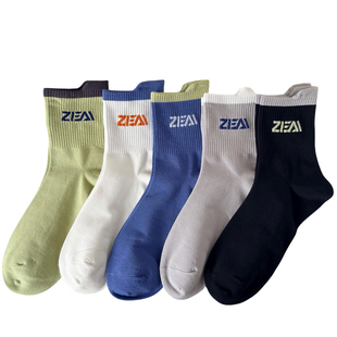 爱嘀嗒青少年袜子秋冬季精梳棉韩版字母学院风男大童运动中高筒袜