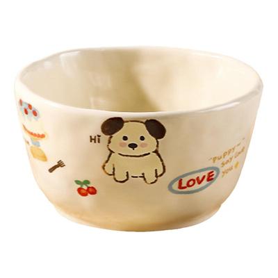可爱陶瓷米饭碗家用高颜值儿童碗