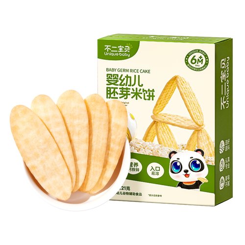 不二宝贝婴儿米饼6个月以上宝宝健康零食搭幼儿无添加磨牙棒饼干