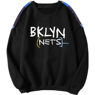 篮网队篮球卫衣男欧文哈登杜兰特运动长袖T恤速干热身训练投篮服