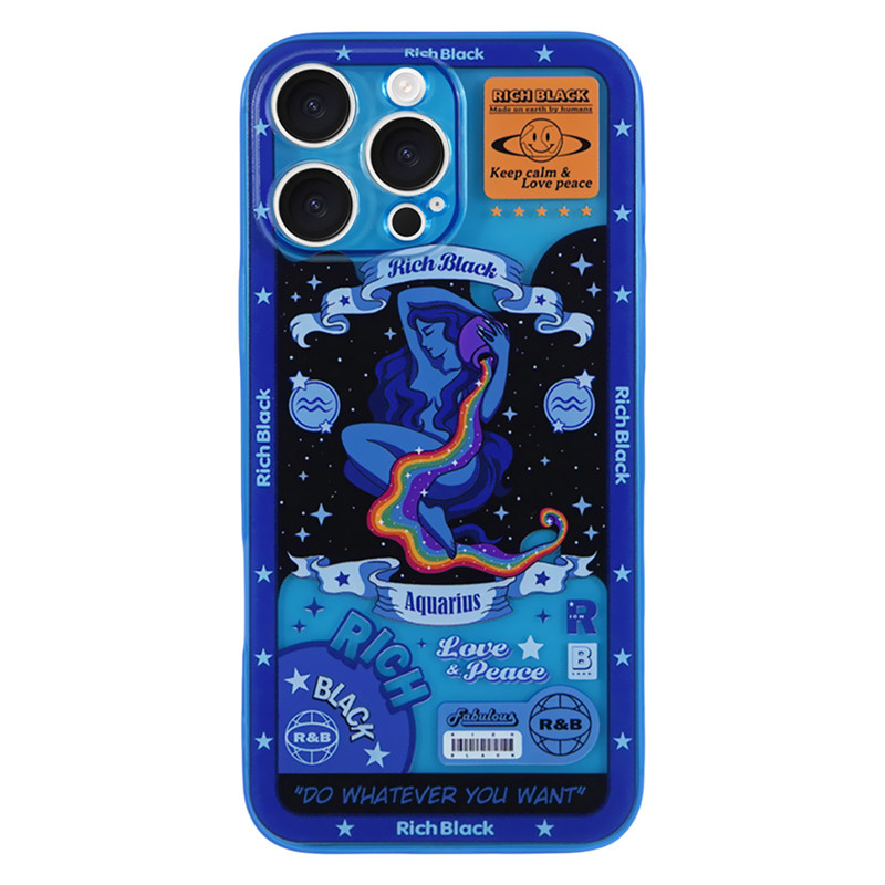 RichBlack原创设计 星座系列水瓶座 re76 蓝手机壳适用于苹果17iPhone16ProMax